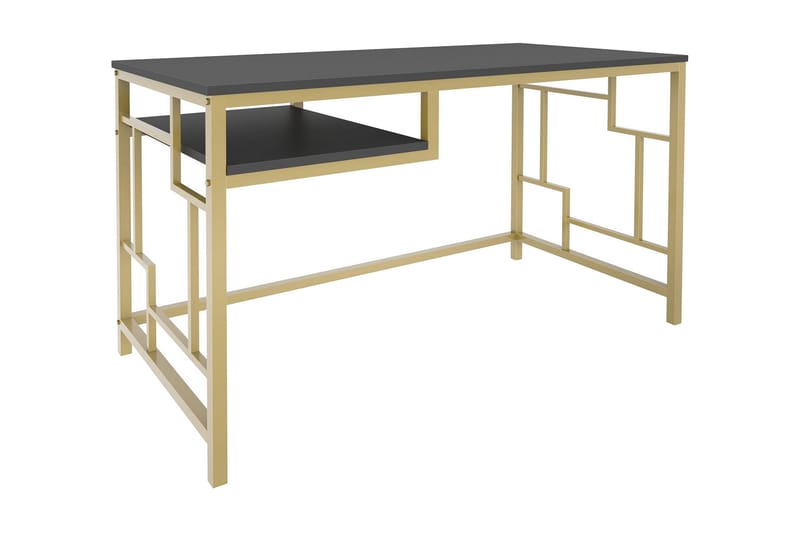 Vinresk Skrivebord 60x74,8x120 cm - Gull/Antrasitt - Skrivebord