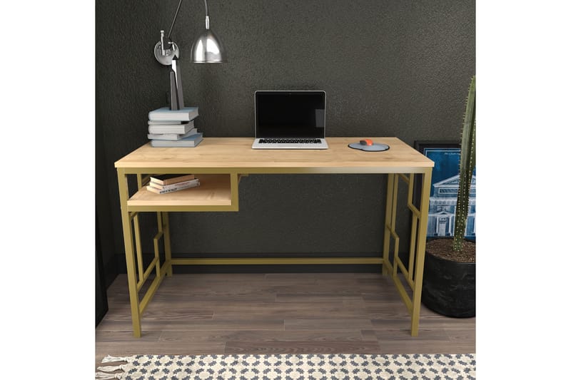 Vinresk Skrivebord 60x74,8x120 cm - Gull/Brun - Møbler - Bord - Kontorbord - Skrivebord