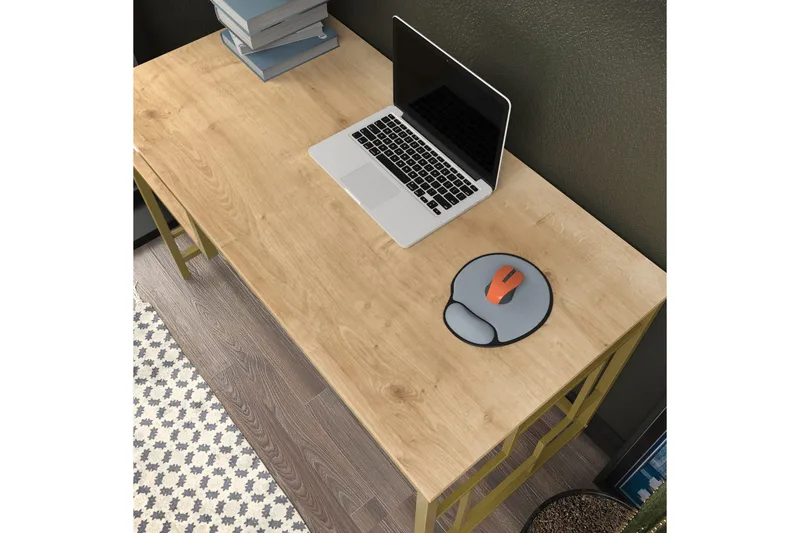 Vinresk Skrivebord 60x74,8x120 cm - Gull/Brun - Møbler - Bord - Kontorbord - Skrivebord