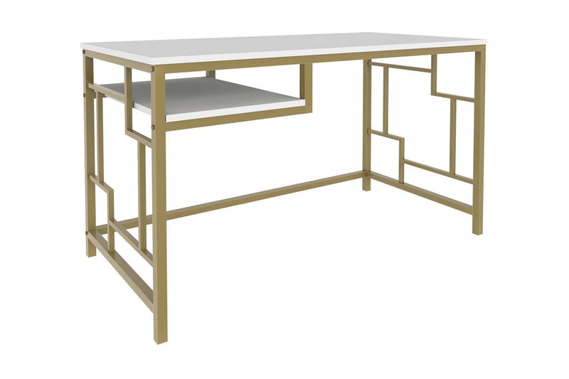 Vinresk Skrivebord 60x74,8x120 cm - Gull/Hvit - Skrivebord