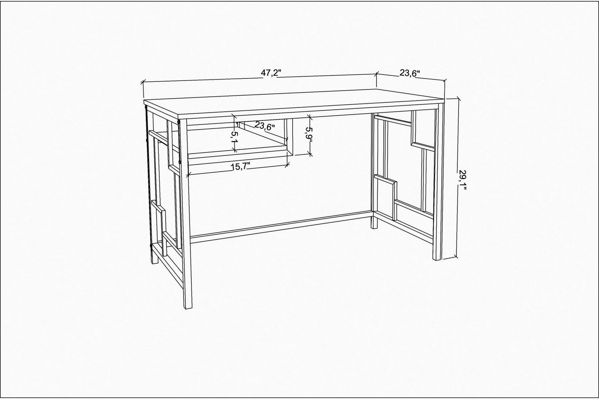 Vinresk Skrivebord 60x74,8x120 cm - Hvit - Møbler - Bord - Kontorbord - Skrivebord