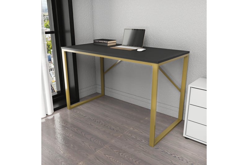 Vinresk Skrivebord 60x74x120 cm - Gull/Antrasitt - Møbler - Bord - Kontorbord - Skrivebord