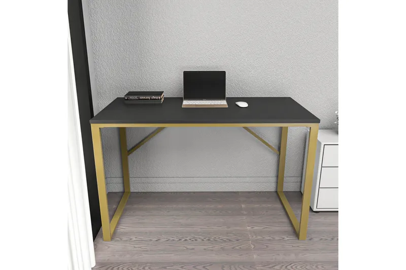 Vinresk Skrivebord 60x74x120 cm - Gull/Antrasitt - Møbler - Bord - Kontorbord - Skrivebord