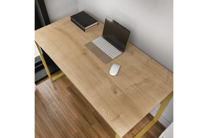 Vinresk Skrivebord 60x74x120 cm - Gull/Brun - Møbler - Bord - Kontorbord - Skrivebord