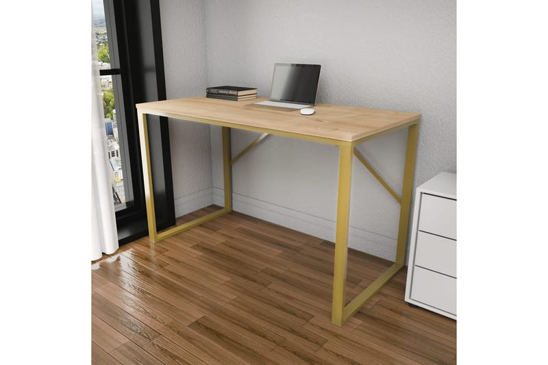 Vinresk Skrivebord 60x74x120 cm - Gull/Brun - Møbler - Bord - Kontorbord - Skrivebord