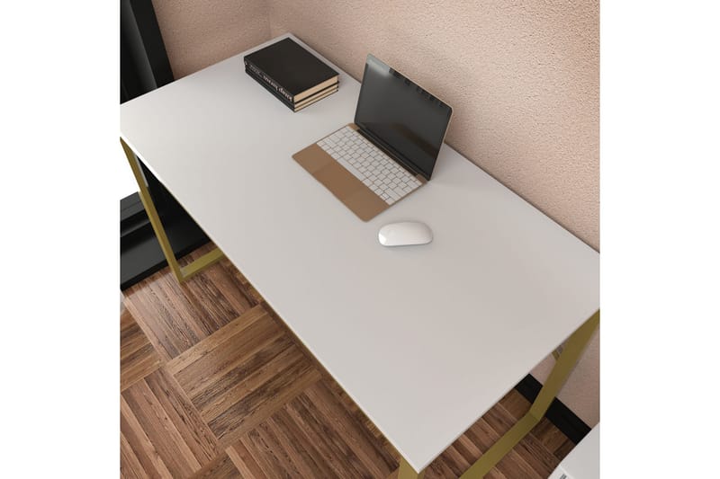 Vinresk Skrivebord 60x74x120 cm - Gull/Hvit - Møbler - Bord - Kontorbord - Skrivebord