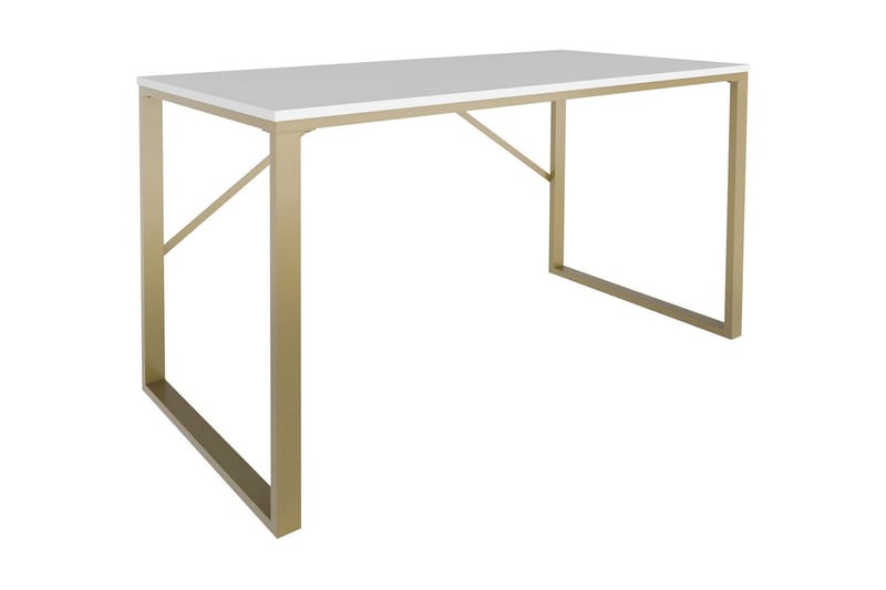 Vinresk Skrivebord 60x74x120 cm - Gull/Hvit - Møbler - Bord - Kontorbord - Skrivebord