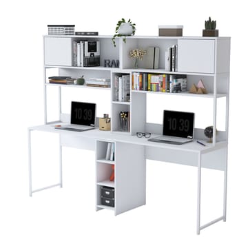 Skrivebord Wallxpert Dara (210 x 170,5 x 50 cm) Hvit - Hvit - Møbler - Bord - Kontorbord - Skrivebord