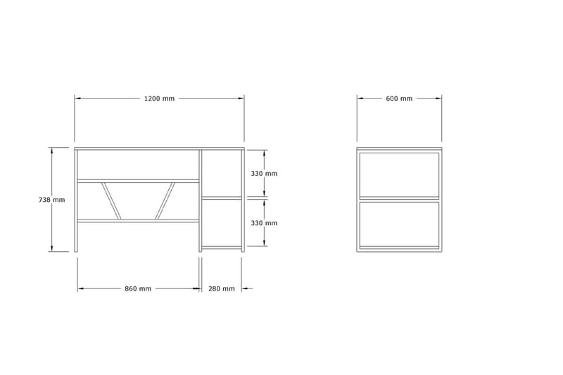 Warne Skrivebord 120 cm - Natur - Skrivebord