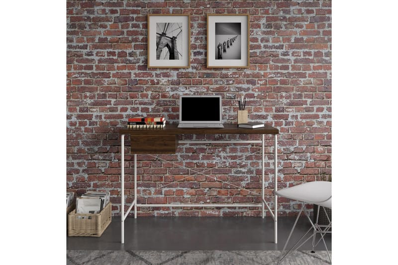 Webster Skrivebord 107 cm med Oppbevaringsskuff Valnøttsbrun - Novogratz - Møbler - Bord - Kontorbord - Skrivebord