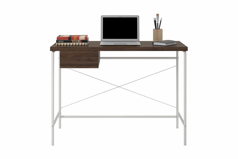 Webster Skrivebord 107 cm med Oppbevaringsskuff Valnøttsbrun - Novogratz - Møbler - Bord - Kontorbord - Skrivebord