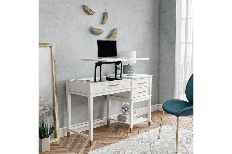 WesterleigH Skrivebord 116 cm Høy- og senkbart 3 Skuffer Hvi - CosmoLiving - Møbler - Bord - Kontorbord - Skrivebord - Hev og senkbart skrivebord