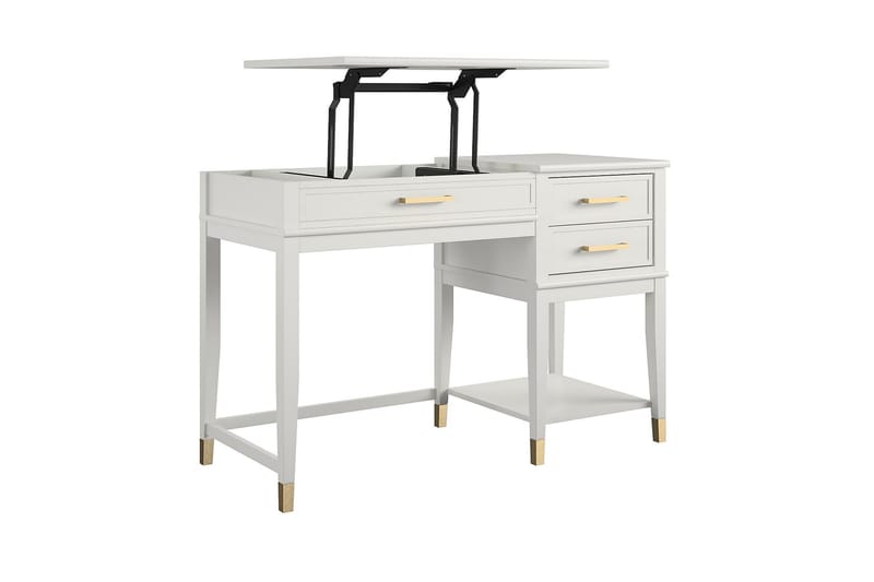 WesterleigH Skrivebord 116 cm Høy- og senkbart 3 Skuffer Hvi - CosmoLiving - Skrivebord