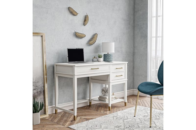WesterleigH Skrivebord 116 cm Høy- og senkbart 3 Skuffer Hvi - CosmoLiving - Møbler - Bord - Kontorbord - Skrivebord - Hev og senkbart skrivebord