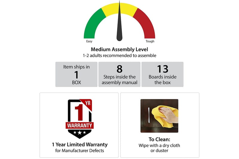 WesterleigH Skrivebord 116 cm Høy- og senkbart 3 Skuffer Sva - CosmoLiving - Møbler - Bord - Kontorbord - Skrivebord - Hev og senkbart skrivebord