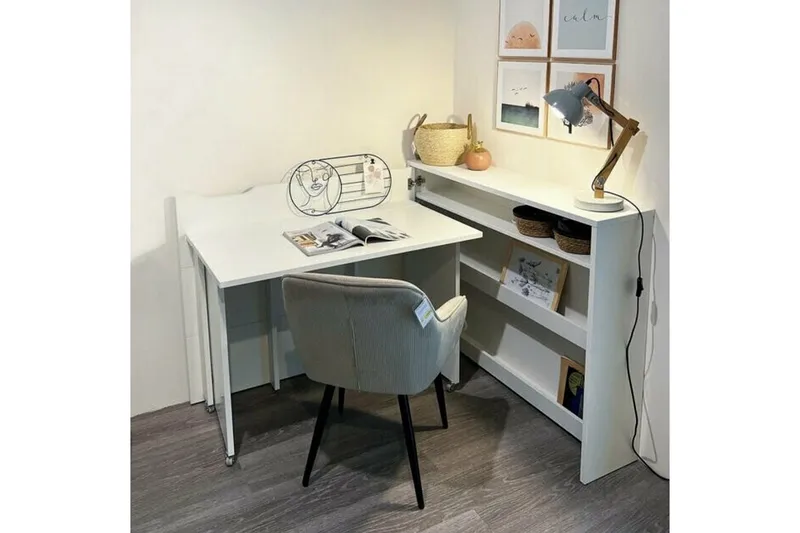 White - Møbler - Bord - Kontorbord - Skrivebord - Hjørneskrivebord