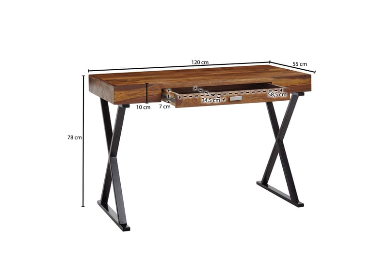 Wilhem Skrivebord 120 cm Rektangulær - Natur - Møbler - Bord - Kontorbord - Skrivebord
