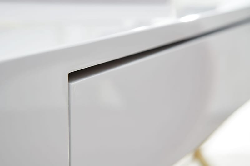 Willowdale Skrivebord 118 cm med Oppbevaring 2 Skuffer - Hvit/Gull - Møbler - Bord - Kontorbord - Skrivebord