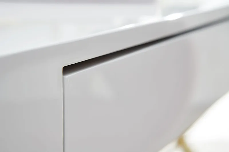 Willowdale Skrivebord 118 cm med Oppbevaring 2 Skuffer - Hvit/Gull - Møbler - Bord - Kontorbord - Skrivebord