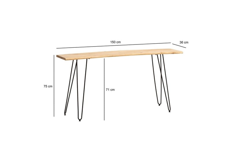 Skrivebord Wohnling Heltre 150 cm Trekantet kant med hårnålben Landlig stil - Møbler - Bord - Kontorbord - Skrivebord