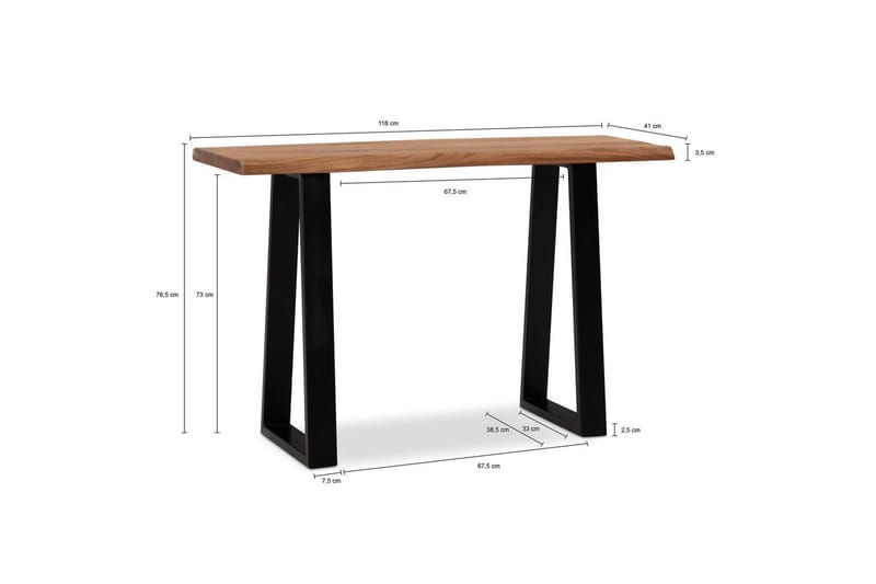 Skrivebord Wohnling Heltre med trekanter metallramme - Møbler - Bord - Kontorbord - Skrivebord