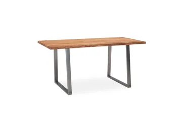 Skrivebord Wohnling Massivt treverk trekanter metallbein landlig stil Sølv, rett, 140x60 cm