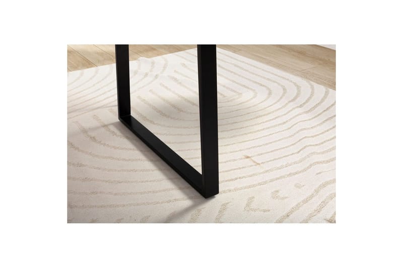 Skrivebord Wohnling Massivt treverk trekanter metallbein landlig stil Svart, Rett, 200x100 cm - Svart, Rett, 200x100 cm - Møbler - Bord - Kontorbord - Skrivebord