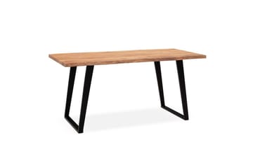 Skrivebord Wohnling Massivt treverk trekanter metallbein landlig stil Svart, vinklet, 180x90 cm