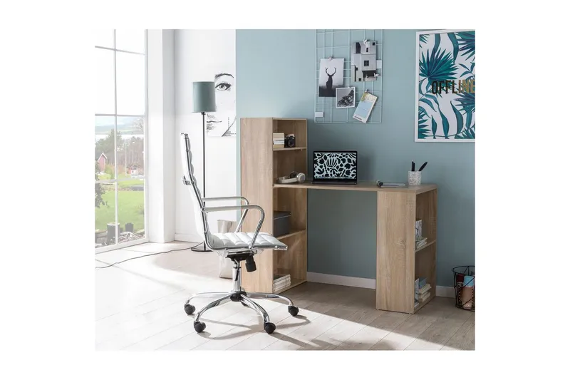 Skrivebord Wohnling med hylle 120x120x53 cm tre moderne stil Sonoma - Sonoma - Møbler - Bord - Kontorbord - Skrivebord