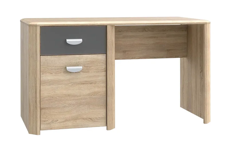 Yazmene Skrivebord 130 cm med Oppbevaringsskuff + Skap - Brun - Møbler - Bord - Kontorbord - Skrivebord