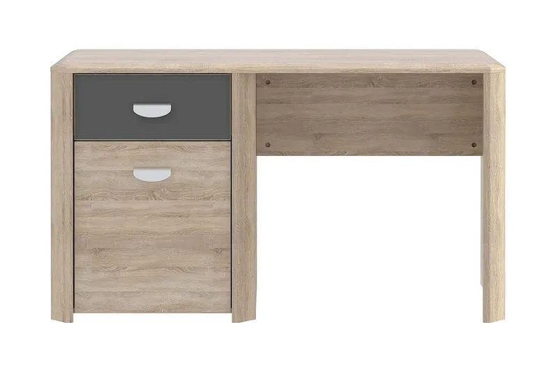 Yazmene Skrivebord 130 cm med Oppbevaringsskuff + Skap, Brun