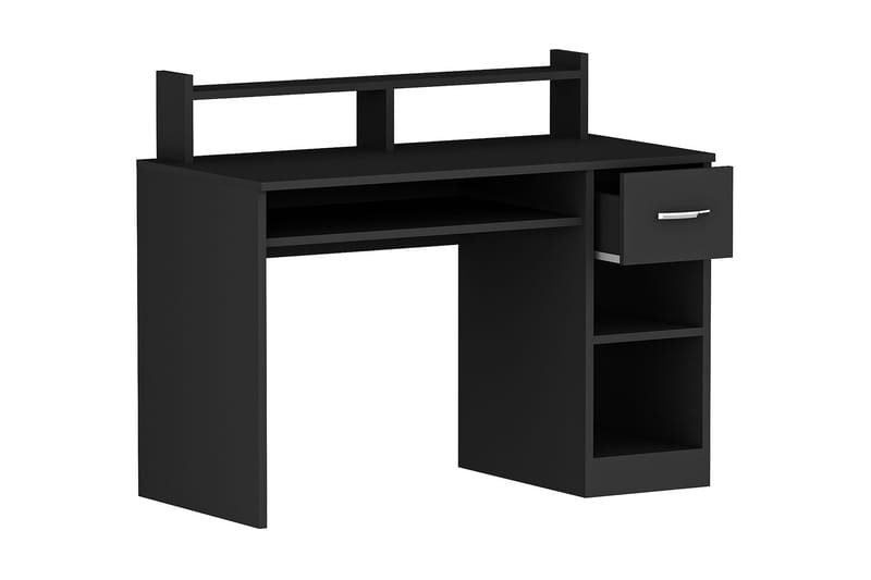 Yemisen Skrivebord 120 cm med Oppbevaringsskuff + Hyller - Antrasitt - Møbler - Bord - Kontorbord - Skrivebord