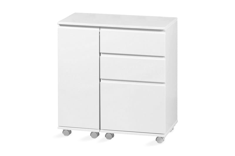 Zajic Databord 121 cm på Hjul - Hvit - Møbler - Bord - Kontorbord - Skrivebord