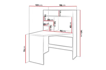Zayden Skrivebord 101 cm - Hvit - Møbler - Bord - Kontorbord - Skrivebord