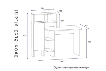 Zeko Skrivebord 120 cm med Oppbevaringshylle - Eikfarge - Møbler - Bord - Kontorbord - Skrivebord