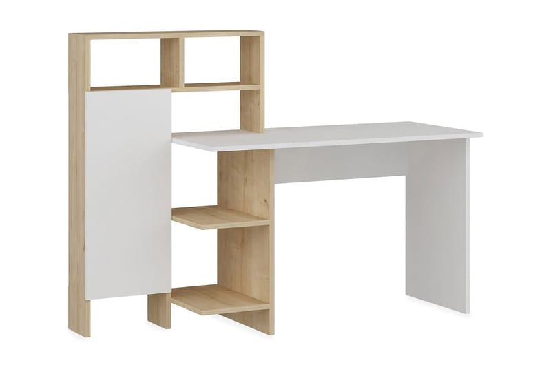 Zeko Skrivebord 120 cm med Oppbevaringshylle - Eikfarge - Møbler - Bord - Kontorbord - Skrivebord