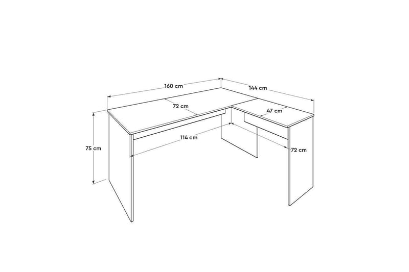 Soonam Skrivebord 160x144 cm - Lyse brun - Møbler - Bord - Kontorbord - Skrivebord