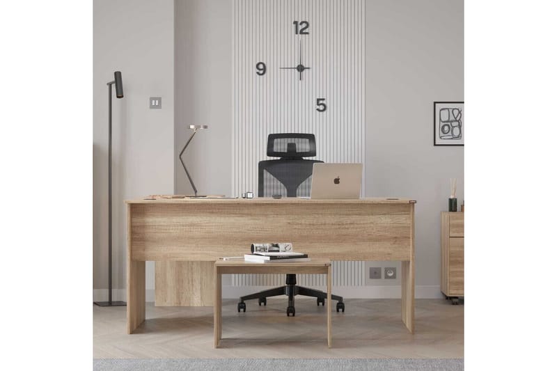 Soonam Skrivebord 160x144 cm - Lyse brun - Møbler - Bord - Kontorbord - Skrivebord