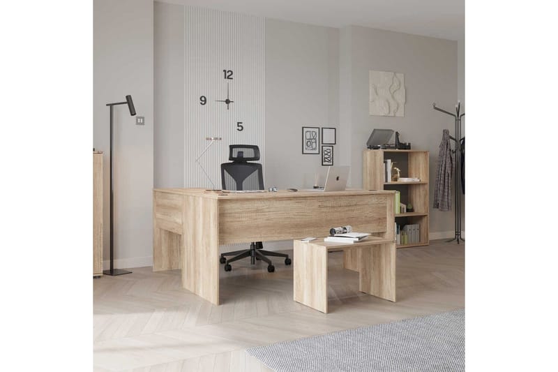Soonam Skrivebord 160x144 cm - Lyse brun - Møbler - Bord - Kontorbord - Skrivebord