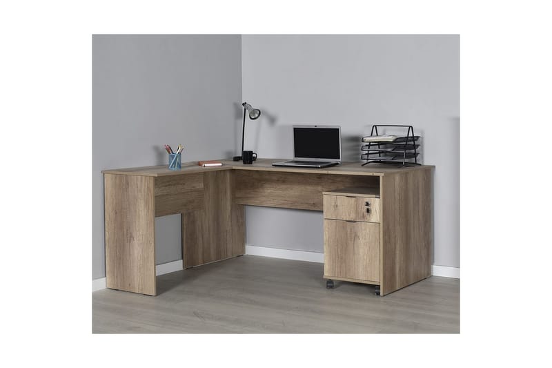 Soonam Skrivebord 160x144 cm - Lyse brun - Møbler - Bord - Kontorbord - Skrivebord