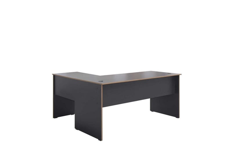 Soonam Skrivebord 160x144 cm - Rødfarget tre/Antrasitt - Møbler - Bord - Kontorbord - Skrivebord
