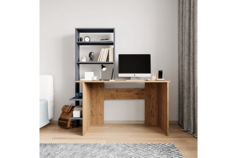 Sorav Skrivebord 55x120 cm - Mellomfarget tre/Antrasitt - Møbler - Bord - Kontorbord - Skrivebord