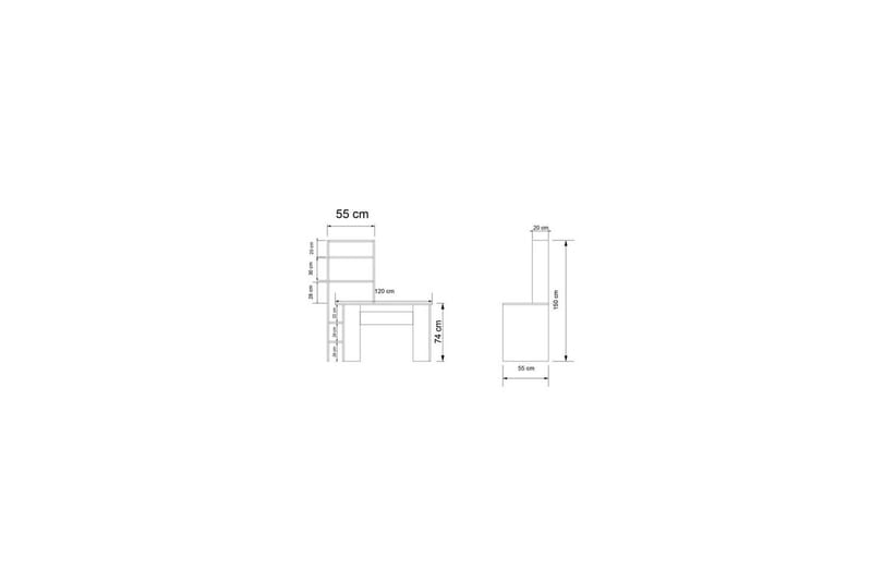 Sorav Skrivebord 55x120 cm - Mellomfarget tre/Hvit - Møbler - Bord - Kontorbord - Skrivebord