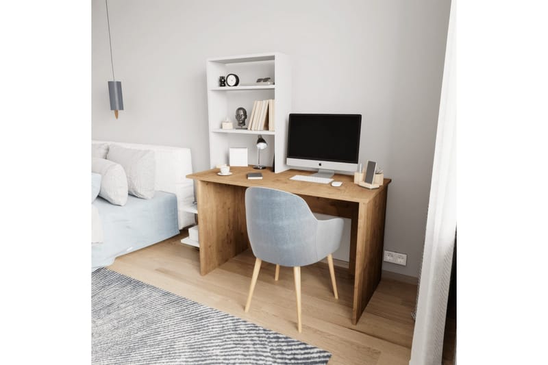 Sorav Skrivebord 55x120 cm - Mellomfarget tre/Hvit - Møbler - Bord - Kontorbord - Skrivebord