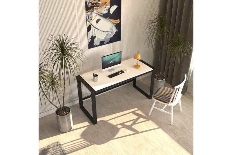 Sorix Skrivebord 55x122 cm - Hvit/Sort - Møbler - Bord - Kontorbord - Skrivebord