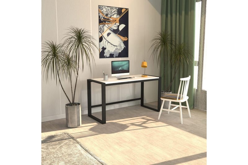 Sorix Skrivebord 55x122 cm, Hvit/Sort