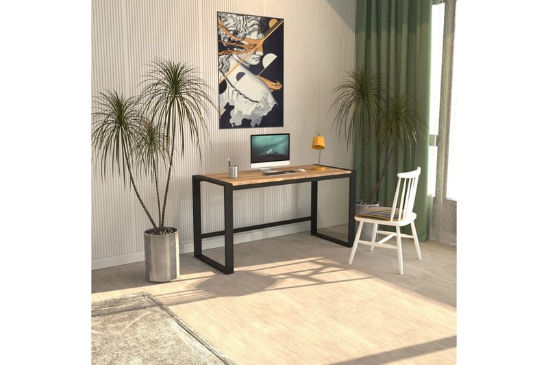 Sorix Skrivebord 55x122 cm, Natur/Sort