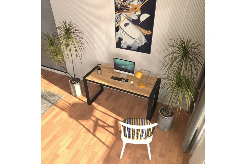 Sorix Skrivebord 55x122 cm - Natur/Sort - Møbler - Bord - Kontorbord - Skrivebord