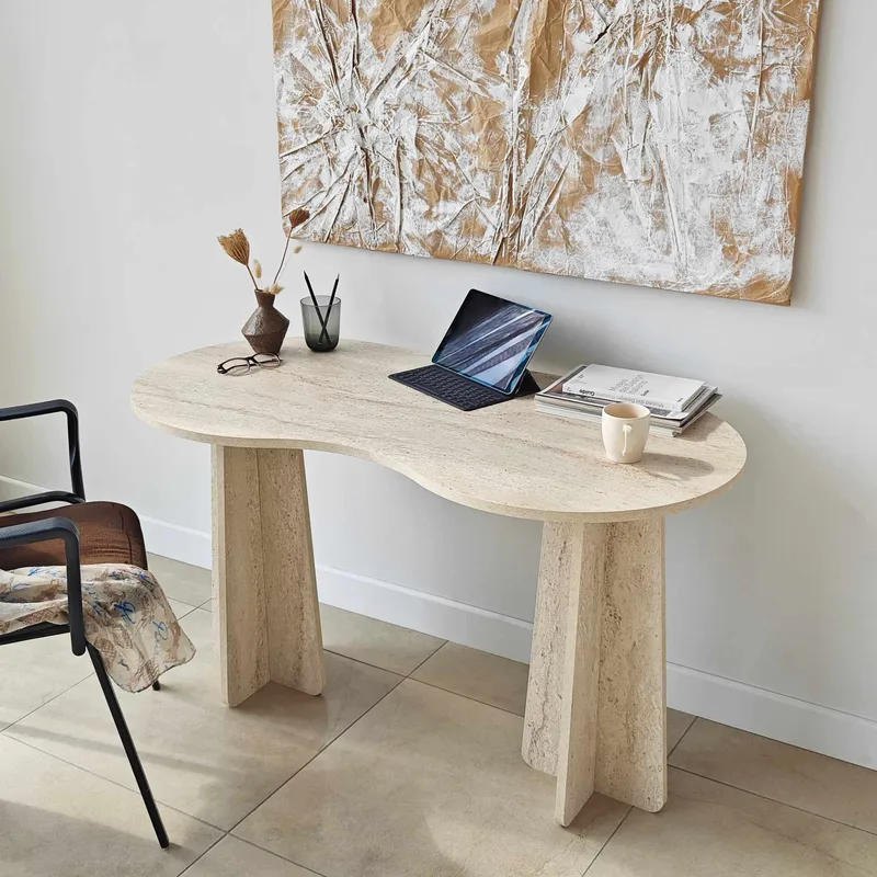 Soryn skrivebord 120 cm - Travertin - Møbler - Bord - Kontorbord - Skrivebord