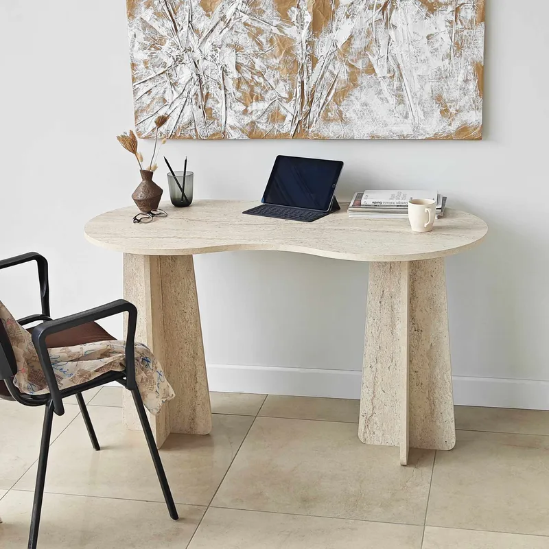 Soryn skrivebord 120 cm - Travertin - Møbler - Bord - Kontorbord - Skrivebord
